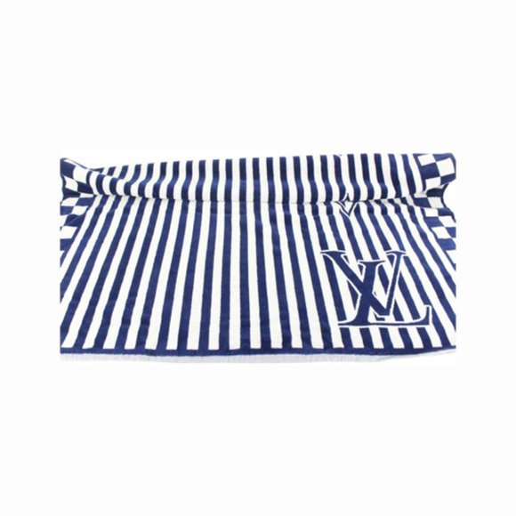 Louis Vuitton Navy Stripe LV Graphical Beach Towel 82LZ525S - Picture 1 of 12